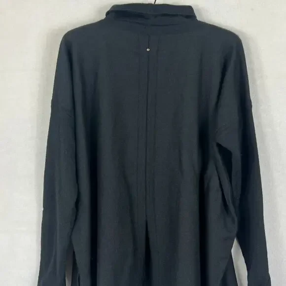 Cuyana Women's Size S M 100% Baby Alpaca Lagenlook Oversized Turtleneck Black